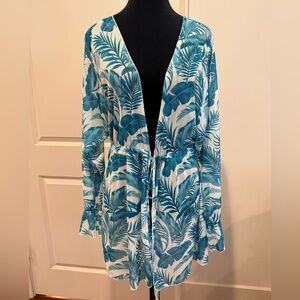 Tropical Print Women's Sheer Coverup